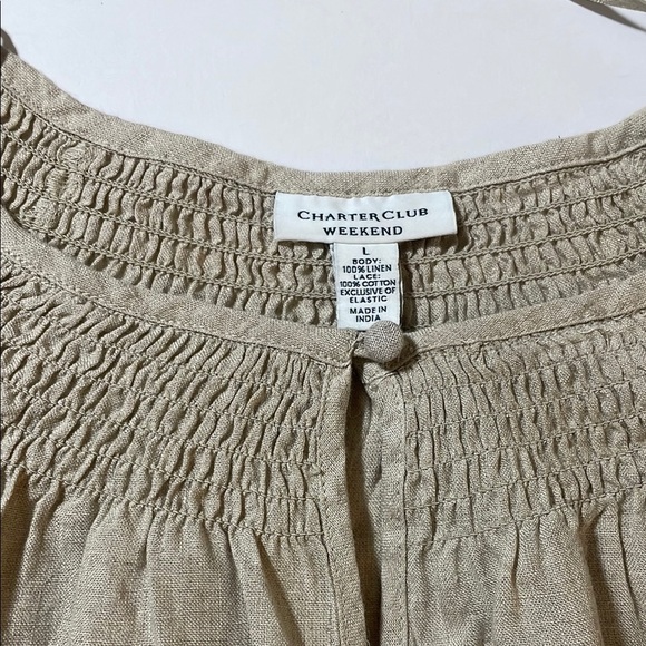 CHARTER CLUB WEEKEND Elegant Cream Women's Top - Picture 4 of 6